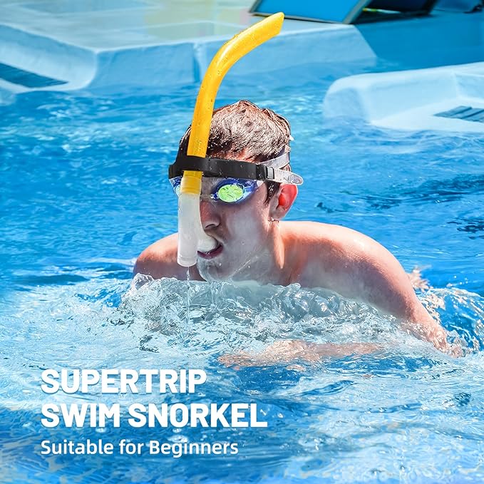 Supertrip Adult Lap Swim Snorkel for Training and Snorkeling-StrideForce Fitness