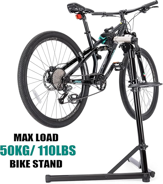 cyclists Bike Repair Stand(Max Load 110lbs)- Bike Stand for Workstand Maintenance - E Bike Repair Stand Bicycle Shop Home Mechanics for Mountain Bike and Road Bike-StrideForce Fitness