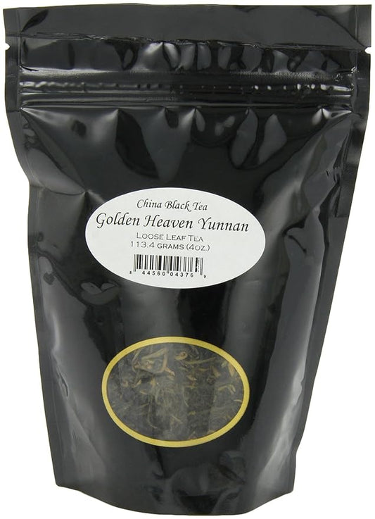 English Tea Store Golden Heaven Yunnan China Black Tea Pouches - 4oz | Loose Leaf Black Tea from Yunnan Province | Malty Smooth Flavor | Premium Chinese Tea | Hot or Iced Brewing-StrideForce Fitness