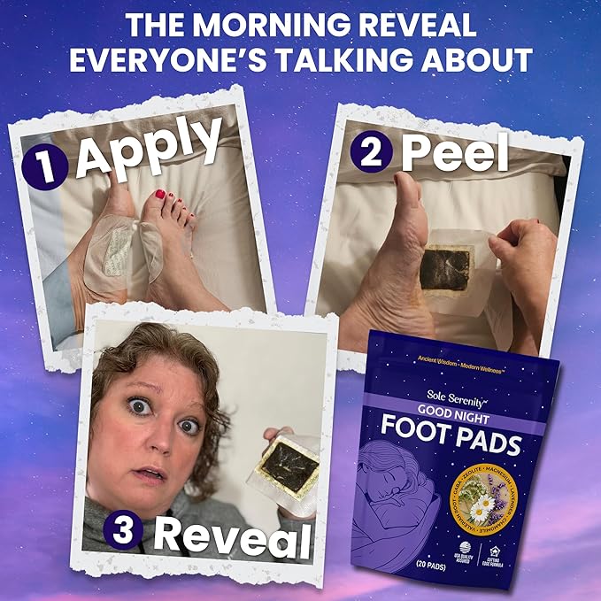 Sole Serenity Good Night Foot Pads, Foot Spa for Tired Feet (Good Night - 3 Pack)-StrideForce Fitness