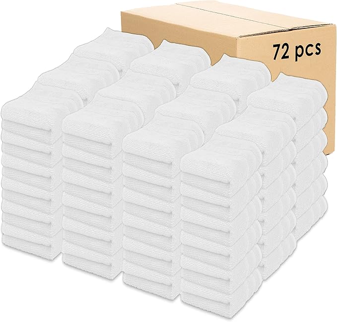 Kaufman - Premium Hand Towels Set for Bathroom, Spa, Gym, and Face Towel 100% Cotton Ring Spun, Ultra Soft Feel and Highly Absorbent Towels (White, 72-PK)-StrideForce Fitness