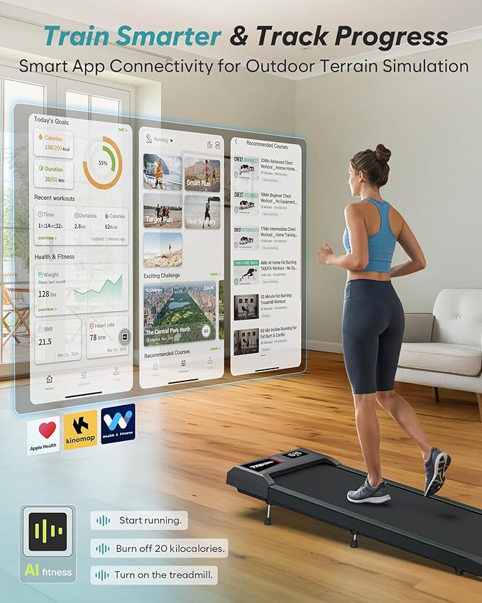 WELLFIT Auto Incline Folding Treadmill - 10% Incline Desk Walking Pad Treadmill with Handlebar, 400 lbs Heavy-Duty Capacity, Space-Saving Quiet Under-Desk Design for Home Office, Seniors & Fitness-StrideForce Fitness