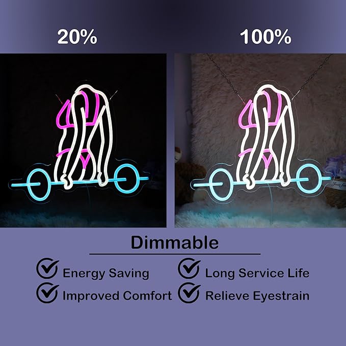 Gym Neon Sign For Home Gym Decor Gym Lighting for Man Cave Decor Gifts 15.7"×12.9"-StrideForce Fitness