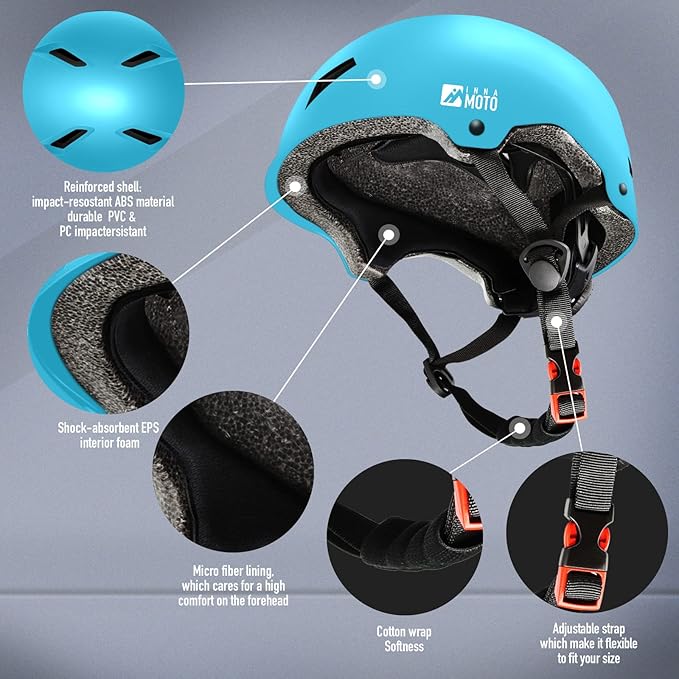 Skateboard Helmet for Adults - Adjustable Certified Safety Adults Helmet for Skateboarding Bike Bicycle Scooter Cycling Skate Skating Multisport Helmets for Women Men Boys Girls Kids Youth-StrideForce Fitness