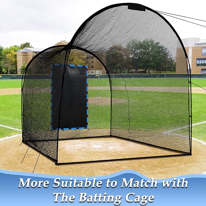 Baseball Batting Cage Backstop with Strike Zone Target - Heavy Duty 4x6/6x8FT PVC Backstop Net for Pitching Practice Backyard Training-StrideForce Fitness