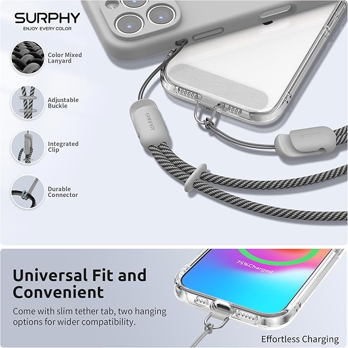 SURPHY 3 Pack Phone Wrist Strap with CellPhone Tether Tab, Cellphone Lanyard, Phone Strap with 2-Color Braided, Wrist Lanyard-StrideForce Fitness