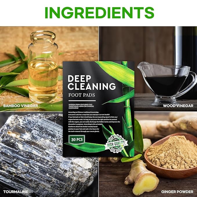 Premium Deep Cleansing Foot Patches Pads: Bamboo Wood Ginger Feet Pads for Promoting Daily Relaxation and Sleeping 30 Packs-StrideForce Fitness