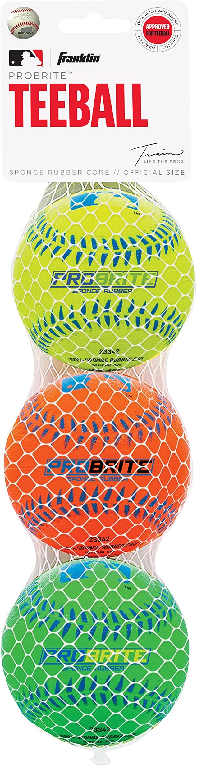 Franklin Sports - Pro Brite - Neon Rubber Teeball - MLB - Youth Tball - Baseball + Softball - Indoor & Outdoor Use-StrideForce Fitness