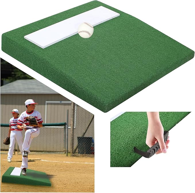4" Portable Pitching Mound with Regulation Pitching Mound-30x30x4in Pitching Mounds for Baseball-Pitching Mounds Ideal for Youth Baseball Training, Indoor and Outdoor Use-StrideForce Fitness