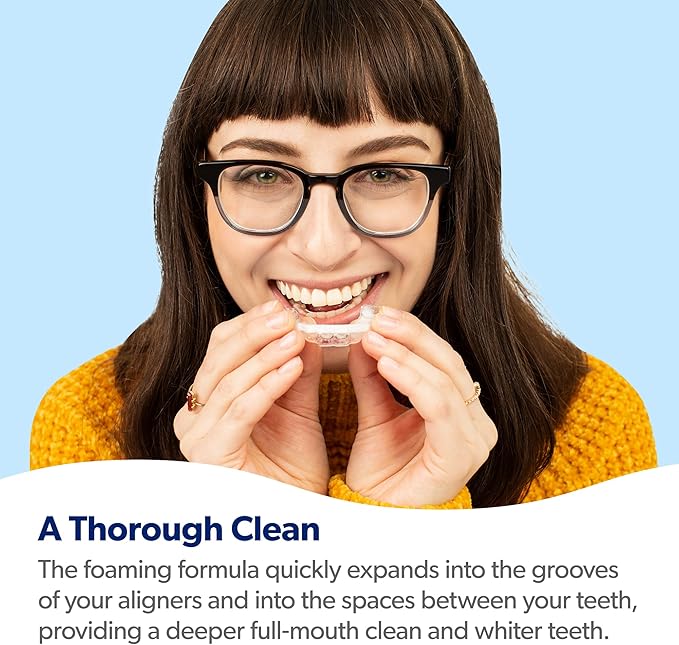EverSmile AlignerFresh Original Clean Foam – Cleaner Compatible w/Invisalign and All Clear Aligners & Retainers – Eliminates Bacteria, Whitens Teeth, Fights Bad Breath – 50ml (4 Pack)