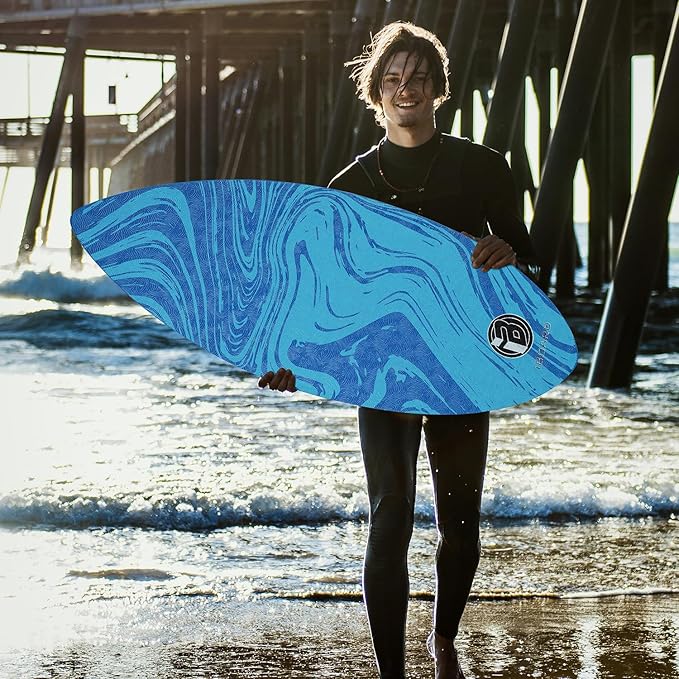 36” Skipper Skimboard with High Gloss Coat Wooden Skim Boards for Beginners, Teenagers and Adults Beach Skimboard 3 Color Traction Pad to Choose-StrideForce Fitness