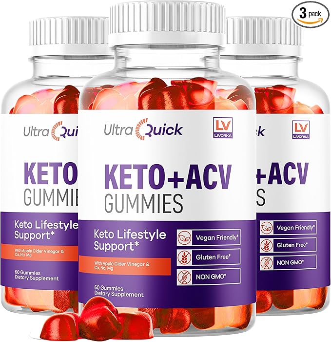 (3 Pack) Ultra Quick Keto ACV Gummies Weight Loss, Ultra Quick Keto ACV Gummies, UltraQuick Keto ACV Gummies, UltraQuick Keto Plus ACV Support Gummies, Ultra Quick Weight Loss Gummies for 3 Months-StrideForce Fitness
