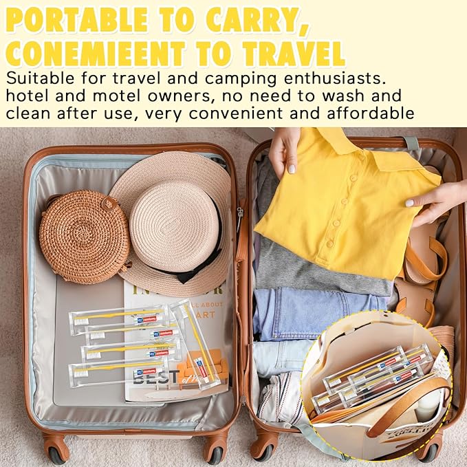 HOFASON Disposable Toothbrushes with Toothpaste Pack of 200, Bulk Travel Toothpaste and Toothbrush Set Yellow Hollow Toothbrush 5g Tooth Paste Individually Wrapped for Homeless Shelter Charity Hotel