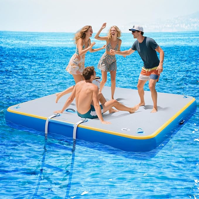 Specraft Inflatable Floating Dock, Non-Slip Air Dock Platform loating Island Raft with Rope Ladder for Pool Lake Beach Ocean-StrideForce Fitness