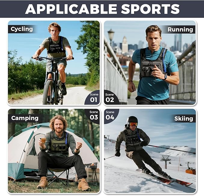 USA Original Patent Running Hydration Vest Backpack, Lightweight Chest Pack with 2.0L Water Bladder Bag Daypack for Hiking Running Cycling Race Marathon for Women Men-StrideForce Fitness