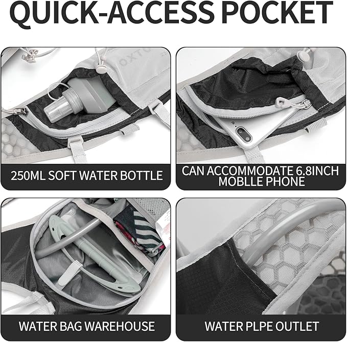 Hydration Pack Backpack, Lightweight Water Backpack with 2L Leakproof Hydration Bladder Daypack for Men Women,Running Hydration Vest for Outdoor Trail-StrideForce Fitness