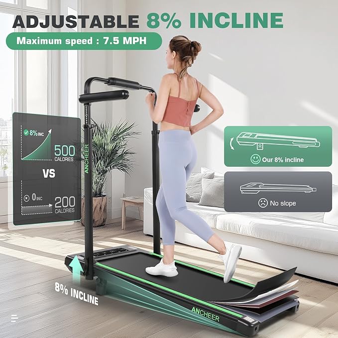 Walking Pad Treadmill with Desk Workstation,3.0 HP Foldable Treadmills with 12% Incline & Handle Bar,300lbs Capacity,2s Folding,Ultra-Quiet,Small/Compact Under Desk Treadmills for Home Ofiice-StrideForce Fitness