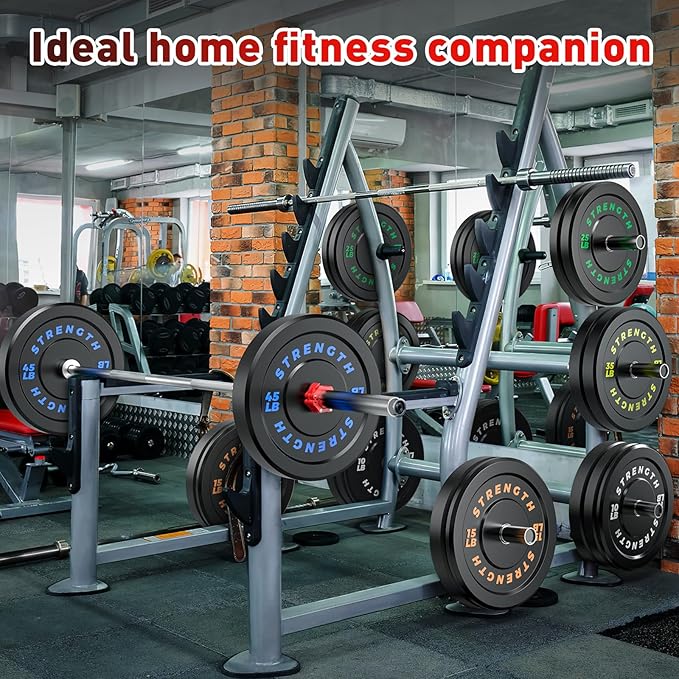 Olympic Rubber Bumper Weight Set - 2 Inch Barbell Plates for Home Gym Strength Training-StrideForce Fitness