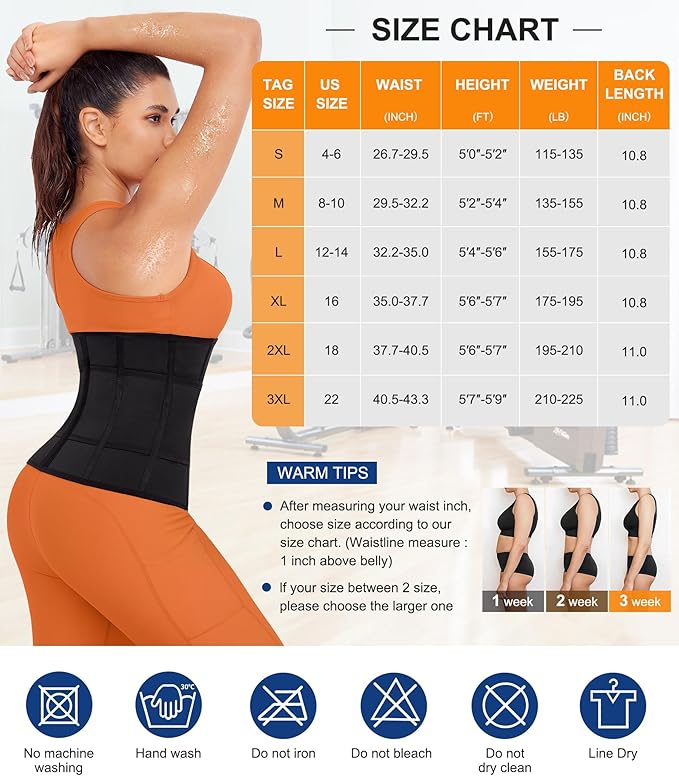 TrainingGirl Waist Trainer for Women Belly Working Out Trimmer Corset Sauna Sweat Belt Band Stomach Wrap Body Shaper Fajas-StrideForce Fitness
