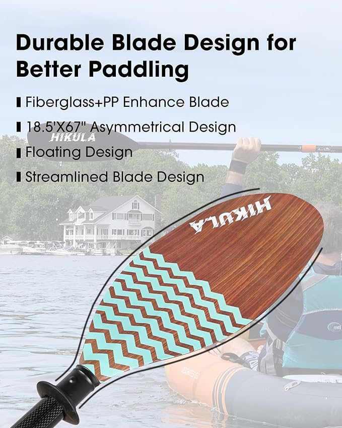 Adjustable Kayak Paddle with Carbon Shaft and PP Blade Available in 220-230/220-240/230-250cm Floating Lightweight Kayak Oars with Original Pattern-StrideForce Fitness