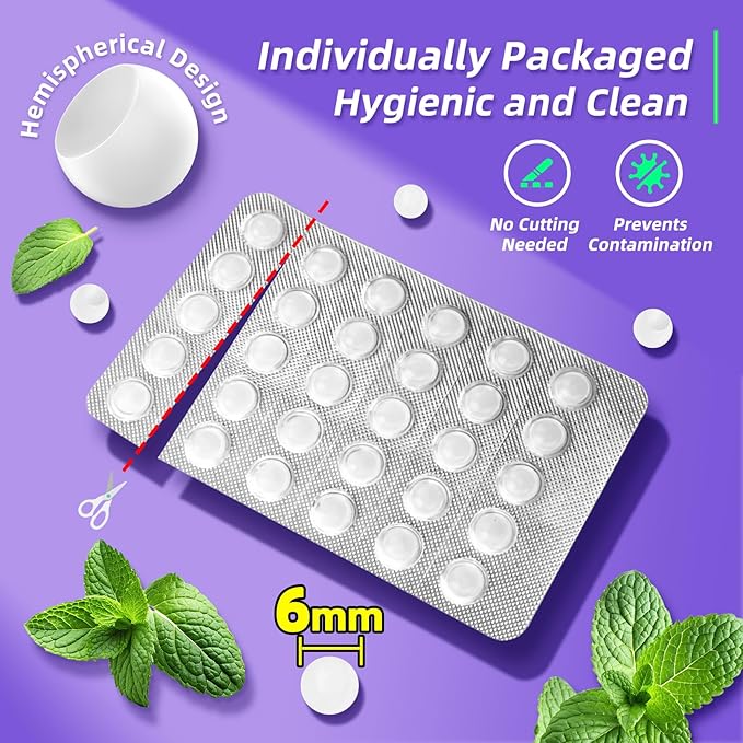 Orthodontic Wax for Braces - 240 Dental Wax Dots | Hygienic Individual Wraps, Mint Flavor