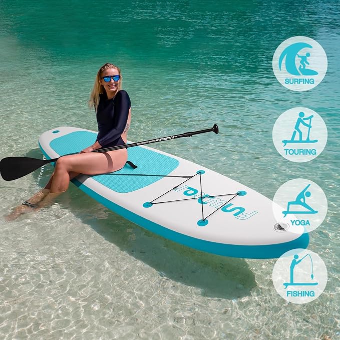 FunWater Inflatable Ultra-Light Stand Up Paddle Board for All Skill Levels with Premium SUP Paddleboard Accessories,Non-Slip Comfort Deck for Youth & Adults-StrideForce Fitness