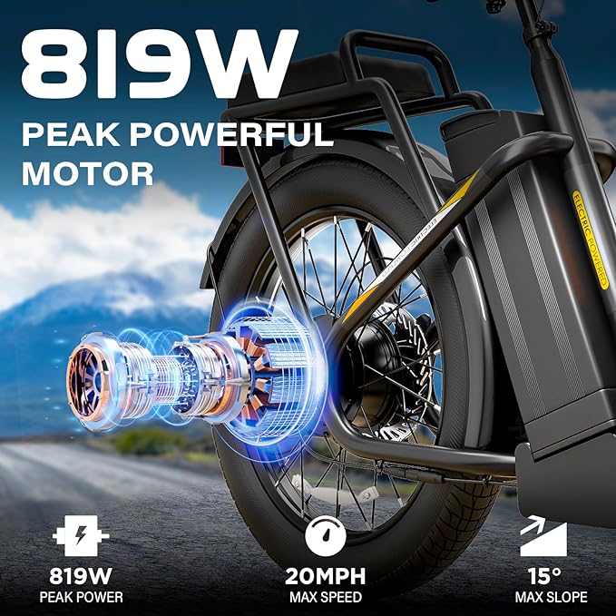 Caroma Electric Scooter with Seat, 48V Removable Battery E-Bike, Up to 30Miles&20MPH, 500/800/1200W Motor, 20" Fat Tire Adult Electric Bicycles for Commuting with Basket-StrideForce Fitness