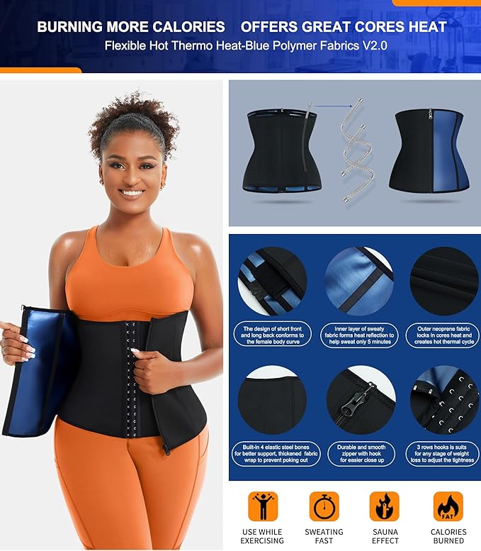 TrainingGirl Waist Trainer for Women Lower Belly Waist Trimmer Corset Tummy Wrap Workout Sweat Belt Band Sports Sauna Suit-StrideForce Fitness