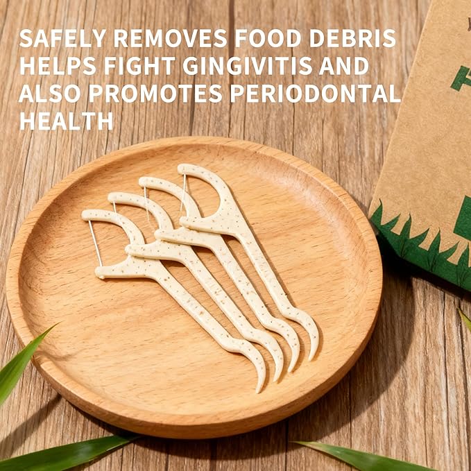 Floss Picks Tooth Picks Sticks Dental Flossers Biodegradable Wooden Grin Glide Tools for Adults Teeth Cleaning