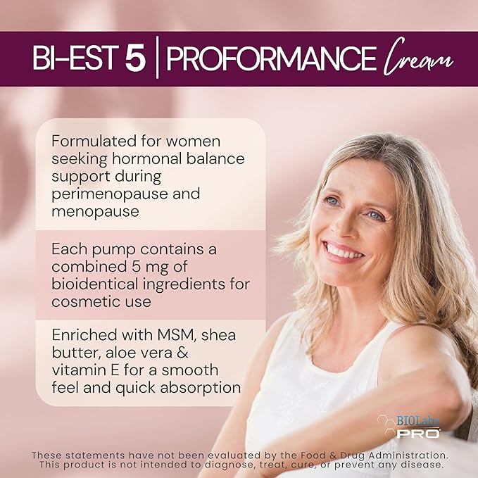 BIOLABS PRO Estro Cream BiEST 5.0 - Bioidentical Max Strength Solution - 5mg Per Pump - Two Month Supply - 3oz-StrideForce Fitness