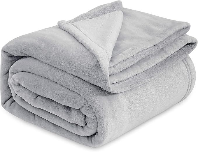 Bedsure Fleece Blanket California King Light Grey - Lightweight Plush Fuzzy Cozy Soft Bed Blankets, 102x96 inches-StrideForce Fitness