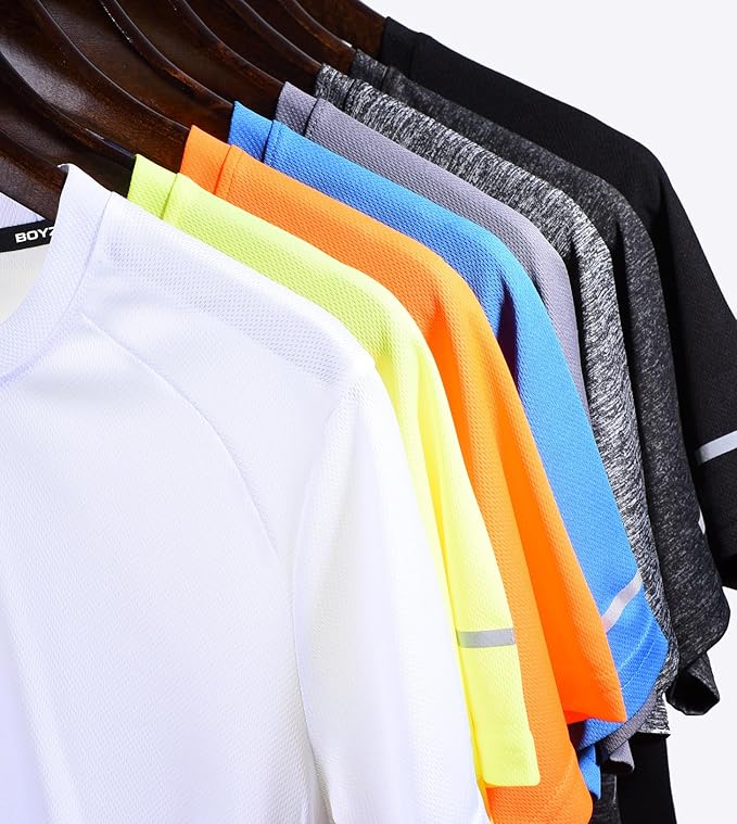 Boyzn 1, 3, 5 or 7 Pack Men's Workout Running Shirts, Dry Fit Moisture Wicking T-Shirt, Gym Athletic Short Sleeve Tee Shirts-StrideForce Fitness