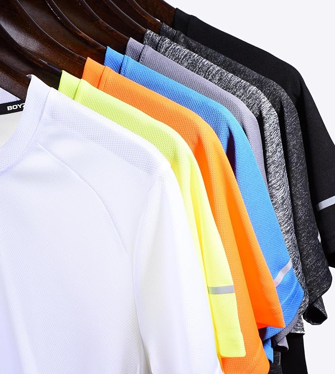 Boyzn 1, 3, 5 or 7 Pack Men's Workout Running Shirts, Dry Fit Moisture Wicking T-Shirt, Gym Athletic Short Sleeve Tee Shirts-StrideForce Fitness
