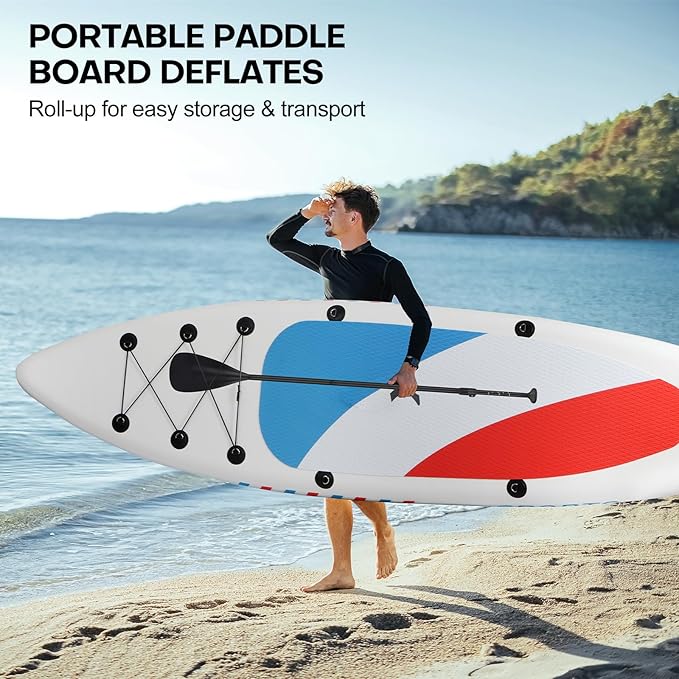 Panana Inflatable Stand Up Paddle Board, 10'x31 x6 SUP with Premium Paddle Board Accessories Kit, Anti-Slip EVA Deck for Adults Youth of All Skill Levels-StrideForce Fitness