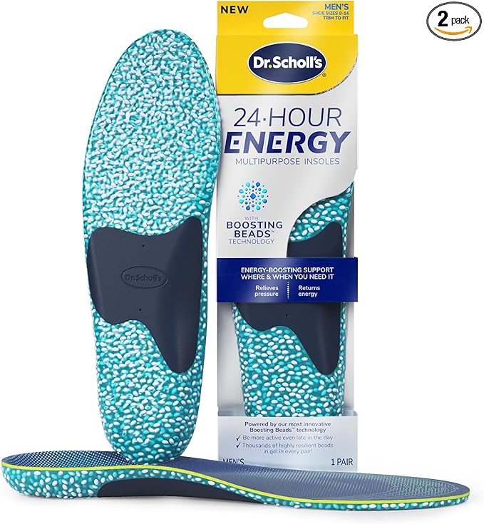 Dr. Scholl's 24-Hour Energy Multipurpose Insoles, Returns Energy with Every Step, Relieves Foot Pressure & Tired Achy Feet, Memory Foam & Gel Insert, Men's Shoe Size 8-14, 1 Pair-StrideForce Fitness