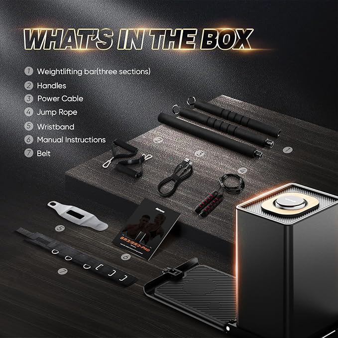 SR3 Pro Smart Home Gym Equipment,Portable Cable Machine for Home Workout ,Max 180lbs Resistance All-in-One Full Body Strength Trainer with Ambient Light-StrideForce Fitness