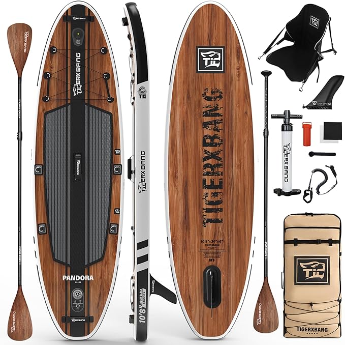 Paddle Board, 10.8' Stand Up Paddle Board with Premium Complete Inflatable SUP Accessories, Extra Wide Paddleboards for Adults & Kids-Pandora Collection-StrideForce Fitness