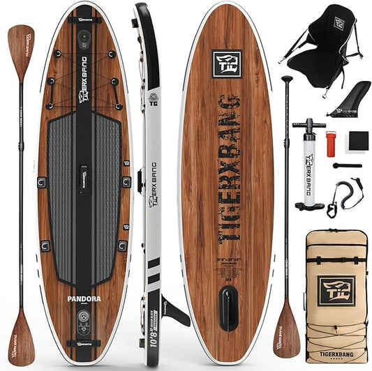 Paddle Board, 10.8' Stand Up Paddle Board with Premium Complete Inflatable SUP Accessories, Extra Wide Paddleboards for Adults & Kids-Pandora Collection-StrideForce Fitness