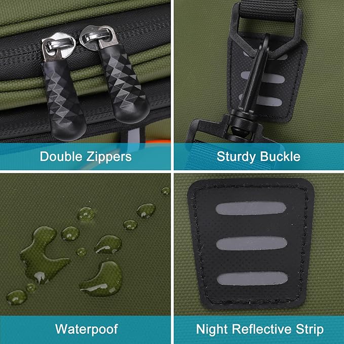 MOSISO Bike Rack Bag with 2 Removable Panniers, Waterproof Bike Trunk Cooler Storage Handbag Insulated Bicycle Rear Seat Pouch, Bicycle Storage Saddle Shoulder Bag Cycling Luggage Pouch, Army Green-StrideForce Fitness
