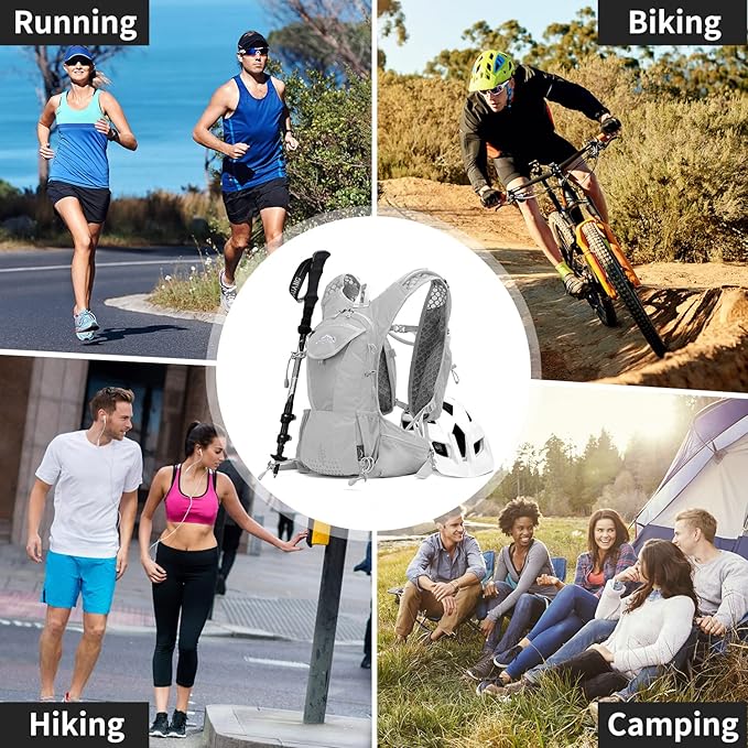 Hydration Pack Backpack, Lightweight Water Backpack with 2L Leakproof Hydration Bladder Daypack for Men Women,Running Hydration Vest for Outdoor Trail-StrideForce Fitness