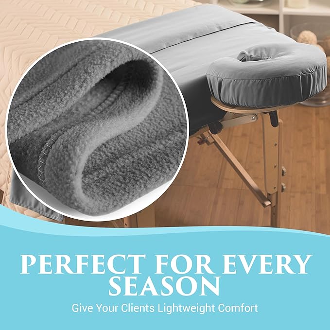 NRG Polar Fleece Blankets Fleece Massage Table Blanket - 60" x 86" - Grey - Ultra Soft, Warm & Comfortable - Lightweight Blanket Perfect for Most Massage Tables - Machine Washable-StrideForce Fitness