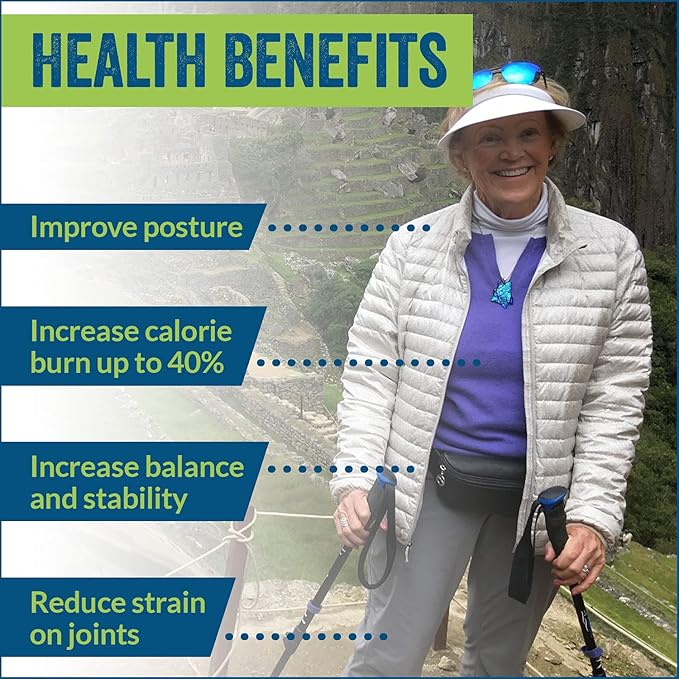 York Nordic Hiking & Walking Poles - Cushion Foam Grips w/Nordic Strap - Lightweight, Adjustable, and Great for Balance -2 Pieces w/Flip Locks, and Travel Bag - Heights 5'4"-6'2"-StrideForce Fitness