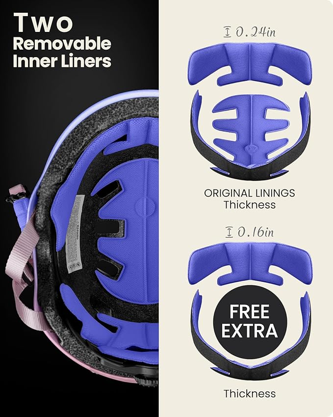 OutdoorMaster Skateboard Cycling Helmet - Two Removable Liners Ventilation Multi-Sport Scooter Roller Skate Inline Skating Rollerblading for Kids, Youth & Adults-StrideForce Fitness