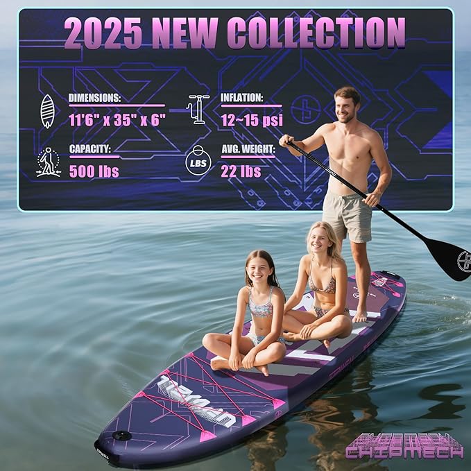 UPWELL 11'6"×35" Extra Wide Inflatable Paddle Board, Stand Up Paddle Board for Youth & Adults, Stable Design, Premium SUP Accessories, 120L Backpack, 10L Dry Bag, Paddle, Leash, Hand Pump, US Fins-StrideForce Fitness