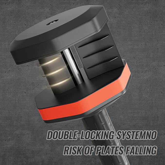 VEICK 25/55 lbs Adjustable Dumbbell with Anti-Slip Turning Handle, Fast Adjust Weight for Men Women, Exercise Equipment with Tray for Home Gym Full Body Workout Fitness-StrideForce Fitness