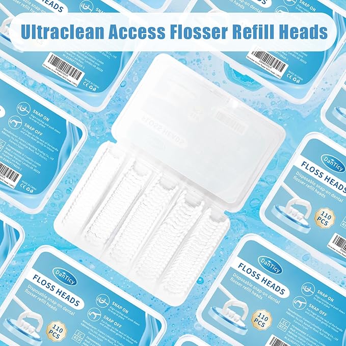 Ultraclean Access Flosser Refill Heads Snap-On Dental Flosser Refill Heads for Proper Oral Care & Hygiene 110PCS
