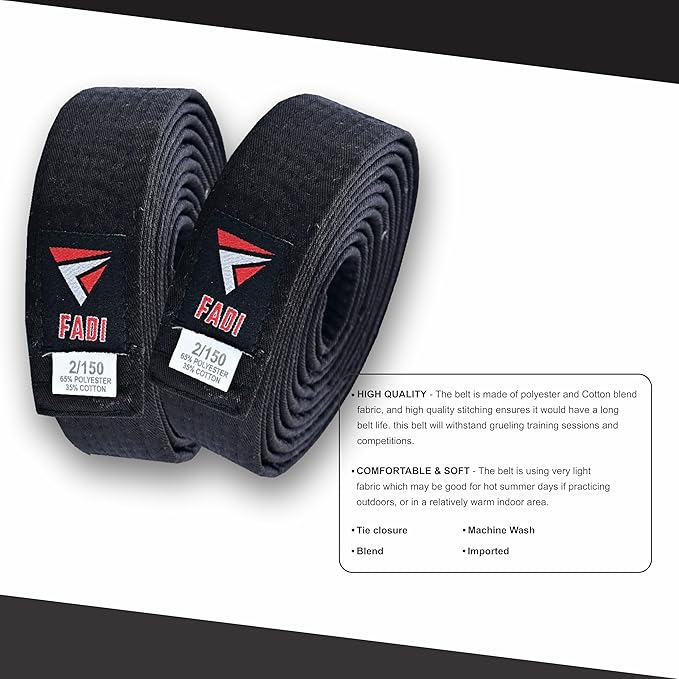 Martial Arts Belt for Karate, Judo, Aikido and Taekwondo - Durable Cotton-Polyester Blend for Adults and Kids-StrideForce Fitness