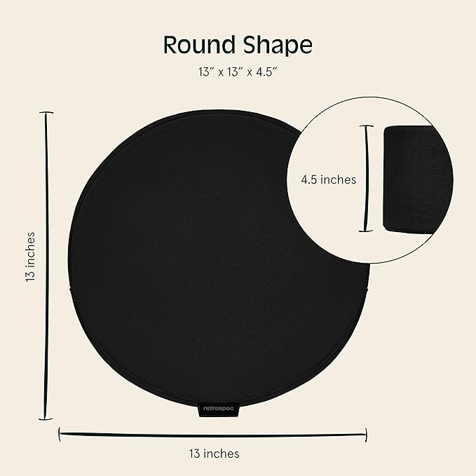 Retrospec Sedona Zafu Meditation Cushion Filled w/Buckwheat Hulls - Yoga Pillow for Meditation Practices - Machine Washable 100% Cotton Cover & Durable Carry Handle, Round-StrideForce Fitness