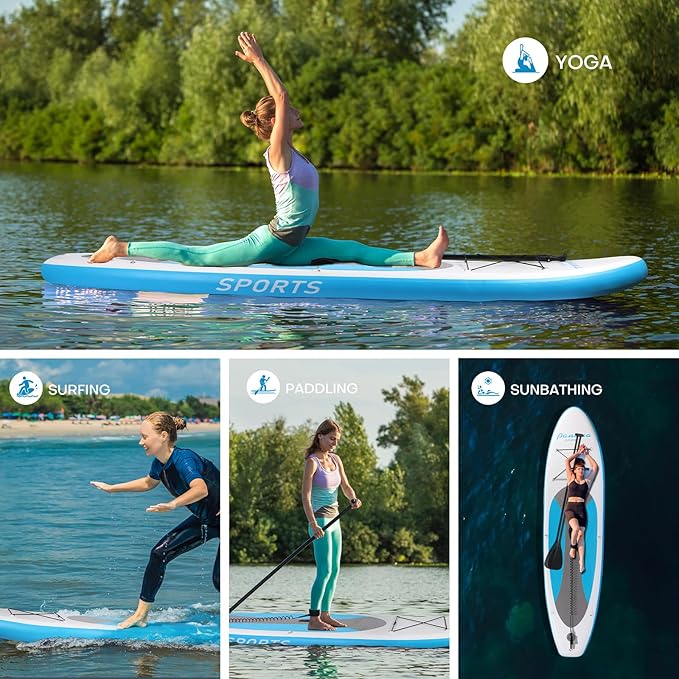 Panana Inflatable Stand Up Paddle Board, 10'x31 x6 SUP with Premium Paddle Board Accessories Kit, Anti-Slip EVA Deck for Adults Youth of All Skill Levels-StrideForce Fitness