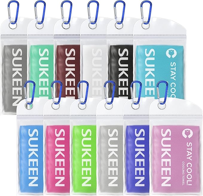 Sukeen Cooling Towel,Instant Evaporative Cooling for Sports,Yoga,Golf,Gym,Neck,Workout and More(40”x 12”)-StrideForce Fitness